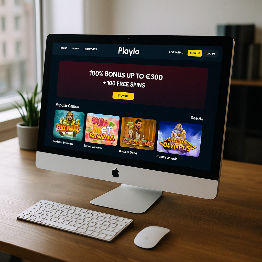 PlayIO Casino - Interface Desktop - Design Intuitif